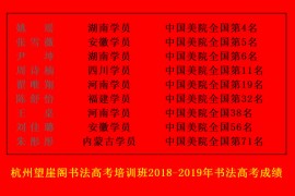 杭州望崖阁书法高考培训班2018-2019年书法高考成绩